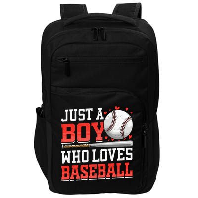 American Sport Just A Boy Who Loves Baseball Gifts Impact Tech Backpack