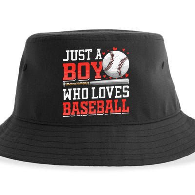 American Sport Just A Boy Who Loves Baseball Gifts Sustainable Bucket Hat