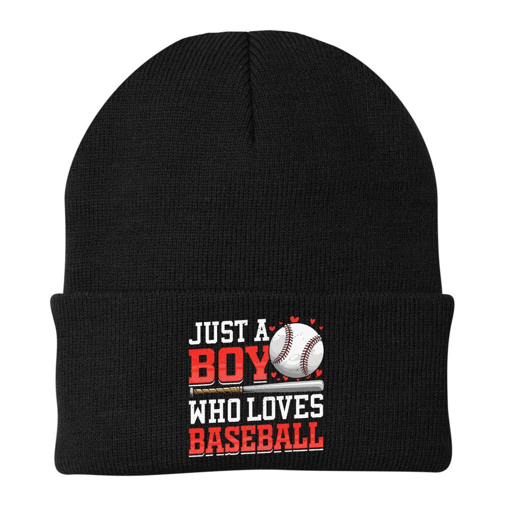 American Sport Just A Boy Who Loves Baseball Gifts Beanie