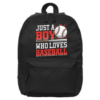 American Sport Just A Boy Who Loves Baseball Gifts 16 in Basic Backpack