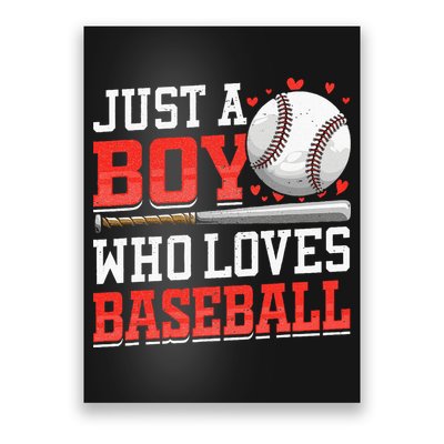 American Sport Just A Boy Who Loves Baseball Gifts Poster