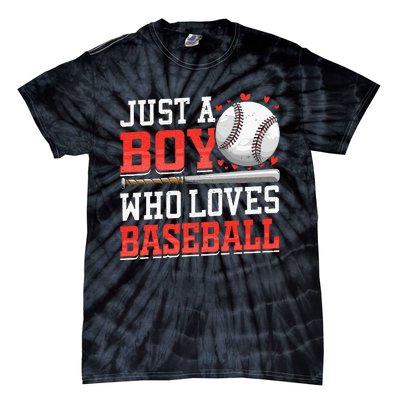 American Sport Just A Boy Who Loves Baseball Gifts Tie-Dye T-Shirt