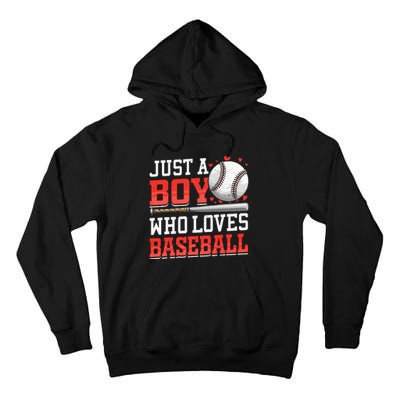 American Sport Just A Boy Who Loves Baseball Gifts Tall Hoodie