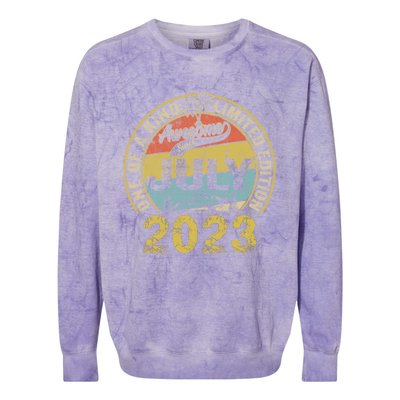 Awesome Since July 2019 4th Birthday Funny Gift 4 Years Old Gift Colorblast Crewneck Sweatshirt