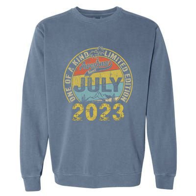 Awesome Since July 2019 4th Birthday Funny Gift 4 Years Old Gift Garment-Dyed Sweatshirt