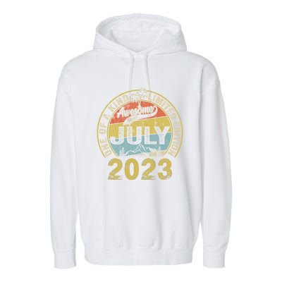 Awesome Since July 2019 4th Birthday Funny Gift 4 Years Old Gift Garment-Dyed Fleece Hoodie