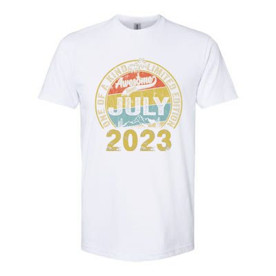 Awesome Since July 2019 4th Birthday Funny Gift 4 Years Old Gift Softstyle CVC T-Shirt