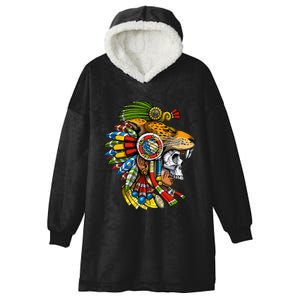 Aztec Skull Jaguar Warrior Mask Mayan Hooded Wearable Blanket