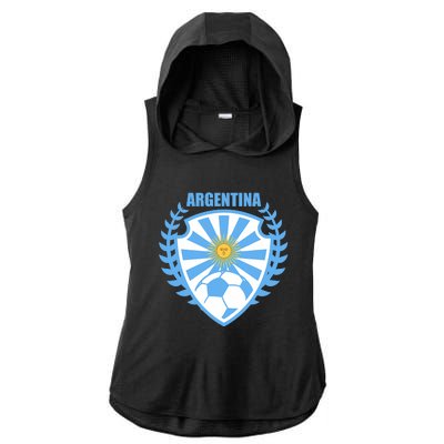 Argentina Soccer Jersey Argentina Football Fans Ladies PosiCharge Tri-Blend Wicking Draft Hoodie Tank