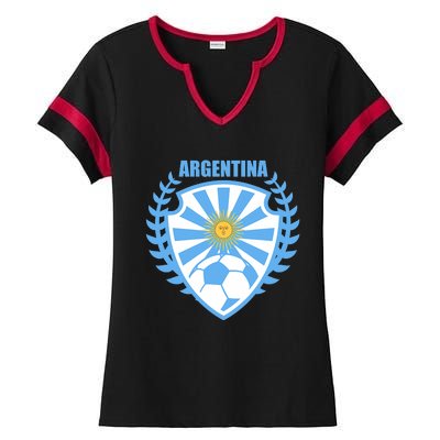 Argentina Soccer Jersey Argentina Football Fans Ladies Halftime Notch Neck Tee