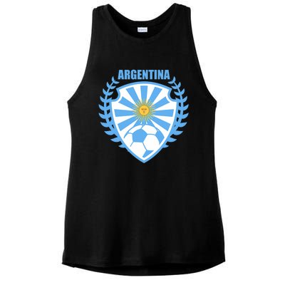 Argentina Soccer Jersey Argentina Football Fans Ladies PosiCharge Tri-Blend Wicking Tank