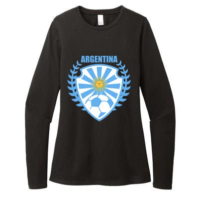 Argentina Soccer Jersey Argentina Football Fans Womens CVC Long Sleeve Shirt