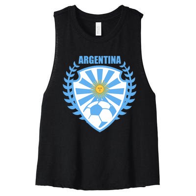 Argentina Soccer Jersey Argentina Football Fans Women's Racerback Cropped Tank