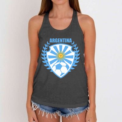 Argentina Soccer Jersey Argentina Football Fans Women's Knotted Racerback Tank