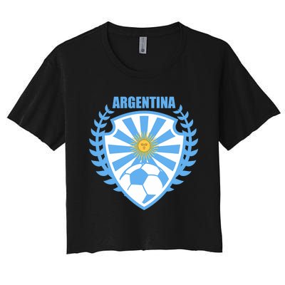 Argentina Soccer Jersey Argentina Football Fans Women's Crop Top Tee