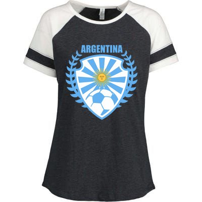 Argentina Soccer Jersey Argentina Football Fans Enza Ladies Jersey Colorblock Tee