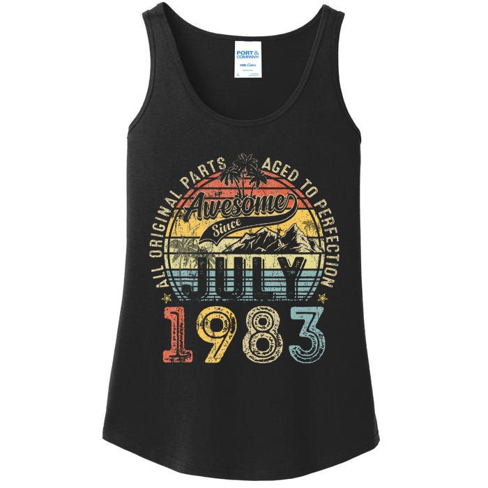 Awesome Since July 1983 Vintage Gifts Men 40th Birthday Ladies Essential Tank