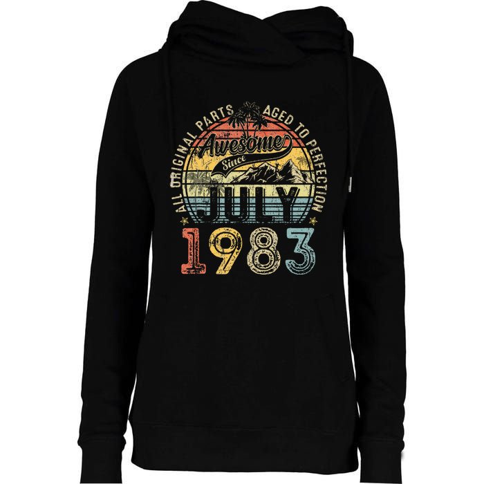 Awesome Since July 1983 Vintage Gifts Men 40th Birthday Womens Funnel Neck Pullover Hood