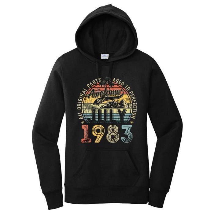 Awesome Since July 1983 Vintage Gifts Men 40th Birthday Women's Pullover Hoodie