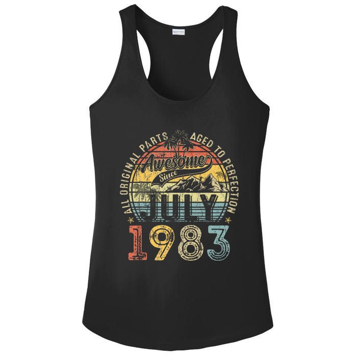 Awesome Since July 1983 Vintage Gifts Men 40th Birthday Ladies PosiCharge Competitor Racerback Tank