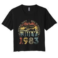 Awesome Since July 1983 Vintage Gifts Men 40th Birthday Women's Crop Top Tee