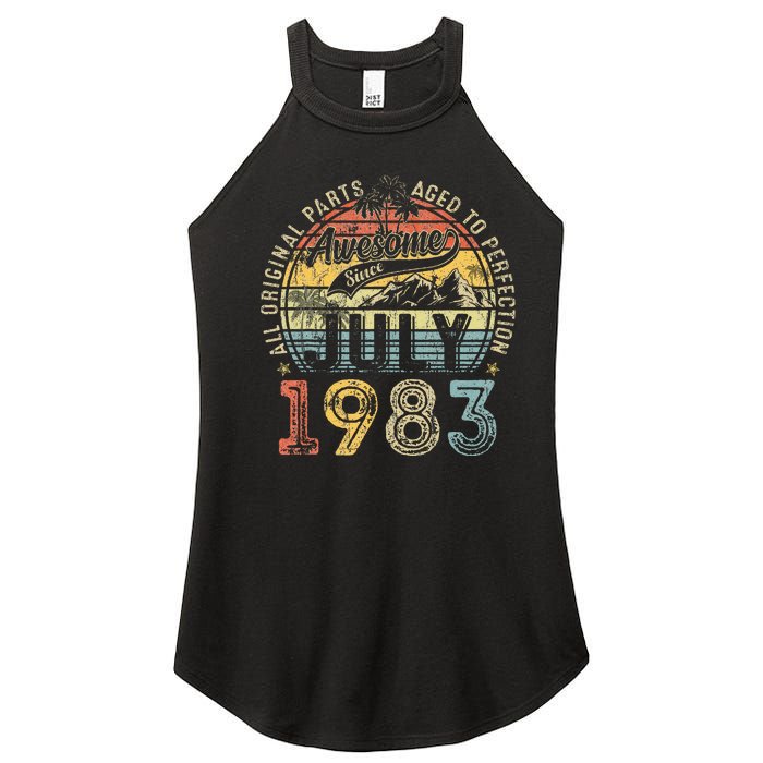 Awesome Since July 1983 Vintage Gifts Men 40th Birthday Women's Perfect Tri Rocker Tank