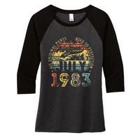 Awesome Since July 1983 Vintage Gifts Men 40th Birthday Women's Tri-Blend 3/4-Sleeve Raglan Shirt