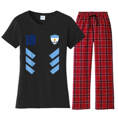 Argentina Soccer Jersey Argentina Football Argentinian Women's Flannel Pajama Set