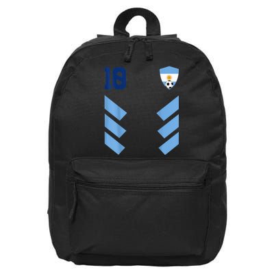 Argentina Soccer Jersey Argentina Football Argentinian 16 in Basic Backpack