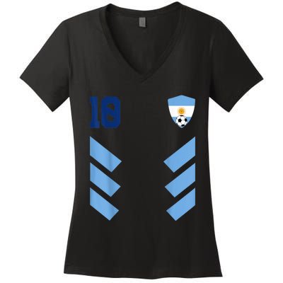 Argentina Soccer Jersey Argentina Football Argentinian Women's V-Neck T-Shirt