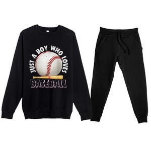 American Sport Just A Who Loves Baseball Gifts Premium Crewneck Sweatsuit Set