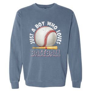 American Sport Just A Who Loves Baseball Gifts Garment-Dyed Sweatshirt