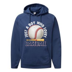 American Sport Just A Who Loves Baseball Gifts Performance Fleece Hoodie