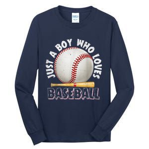 American Sport Just A Who Loves Baseball Gifts Tall Long Sleeve T-Shirt