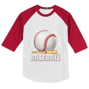 American Sport Just A Who Loves Baseball Gifts Kids Colorblock Raglan Jersey