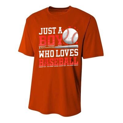 American Sport Just A Who Loves Baseball Gifts Performance Sprint T-Shirt