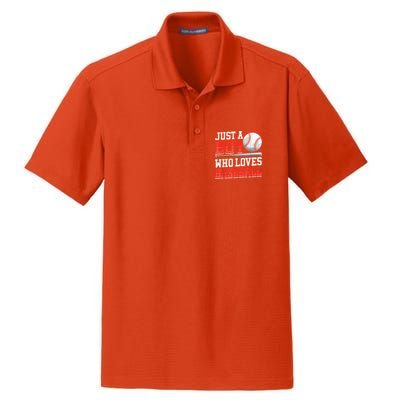 American Sport Just A Who Loves Baseball Gifts Dry Zone Grid Polo