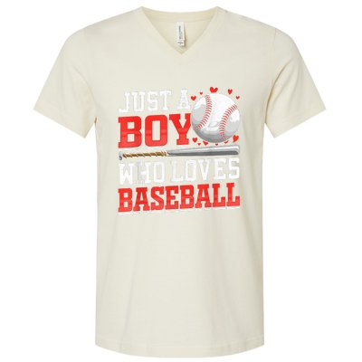 American Sport Just A Who Loves Baseball Gifts V-Neck T-Shirt