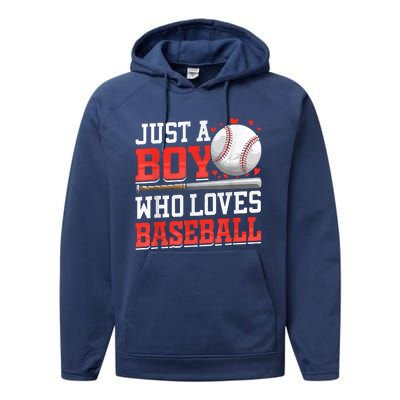 American Sport Just A Who Loves Baseball Gifts Performance Fleece Hoodie