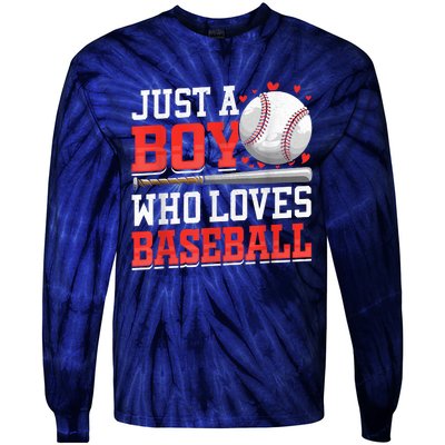 American Sport Just A Who Loves Baseball Gifts Tie-Dye Long Sleeve Shirt