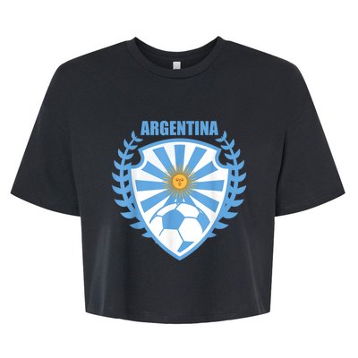 Argentina Soccer Jersey Gift Argentina Football Fans Bella+Canvas Jersey Crop Tee