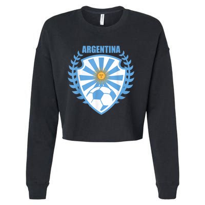 Argentina Soccer Jersey Gift Argentina Football Fans Cropped Pullover Crew