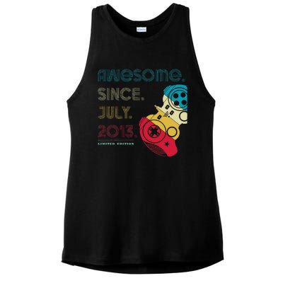 Awesome Since July 2013 11 Years Old 11th Birthday Gamer Ladies PosiCharge Tri-Blend Wicking Tank