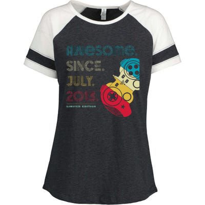 Awesome Since July 2013 11 Years Old 11th Birthday Gamer Enza Ladies Jersey Colorblock Tee