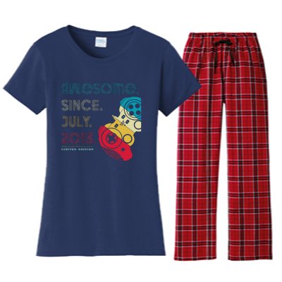 Awesome Since July 2013 11 Years Old 11th Birthday Gamer Women's Flannel Pajama Set