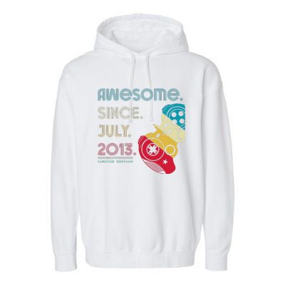 Awesome Since July 2013 11 Years Old 11th Birthday Gamer Garment-Dyed Fleece Hoodie