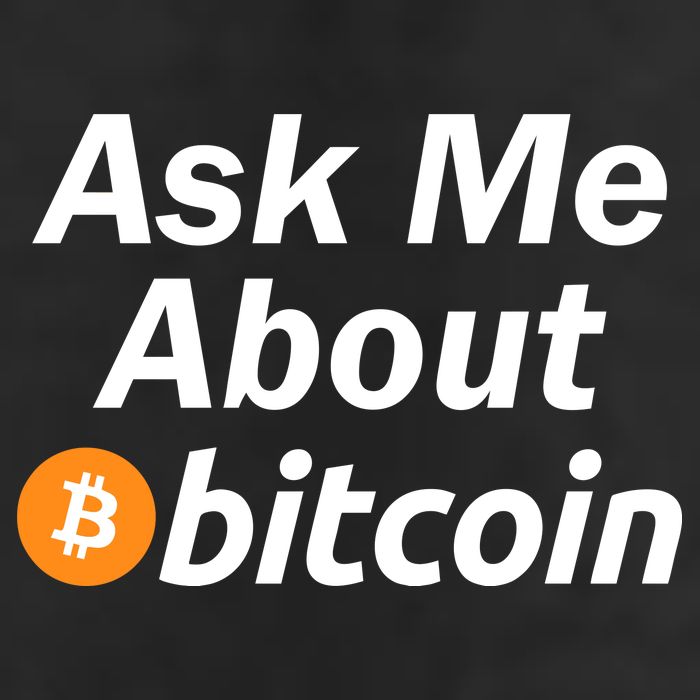 Ask Me About Bitcoin Cryptocurrency Logo Cool Comfort Performance Bucket Hat