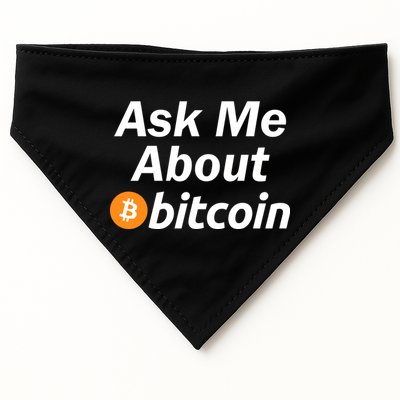 Ask Me About Bitcoin Cryptocurrency Logo USA-Made Doggie Bandana