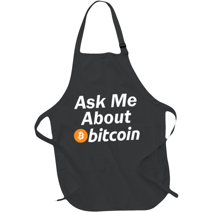 Ask Me About Bitcoin Cryptocurrency Logo Apron