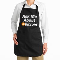 Ask Me About Bitcoin Cryptocurrency Logo Apron